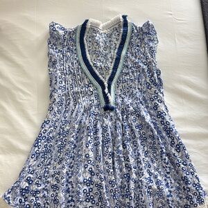 Blue and White Patterned Dress